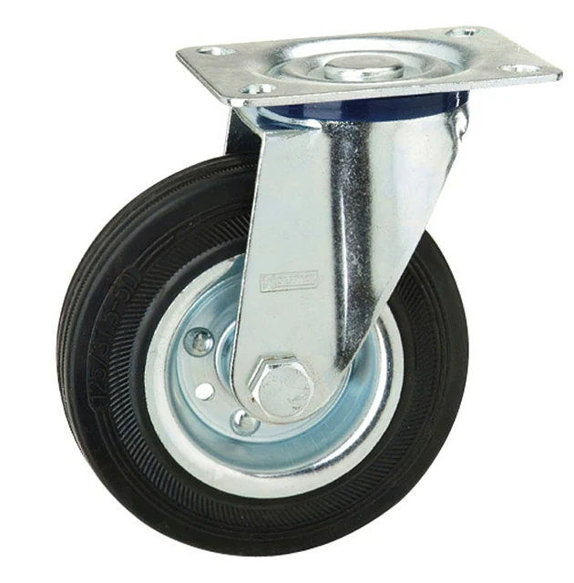 Garrucha giratoria industrial con rueda de caucho