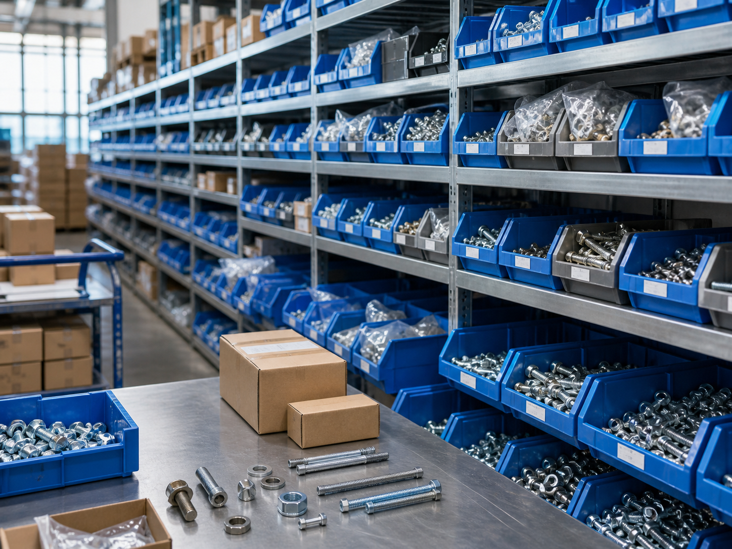 Inventario organizado de pernos, tornillos y fijaciones CODIPER